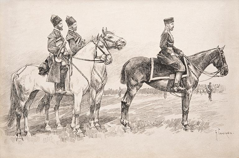 Nikolai Semenovich Samokish, TSAR NIKOLAI II ON HORSEBACK.