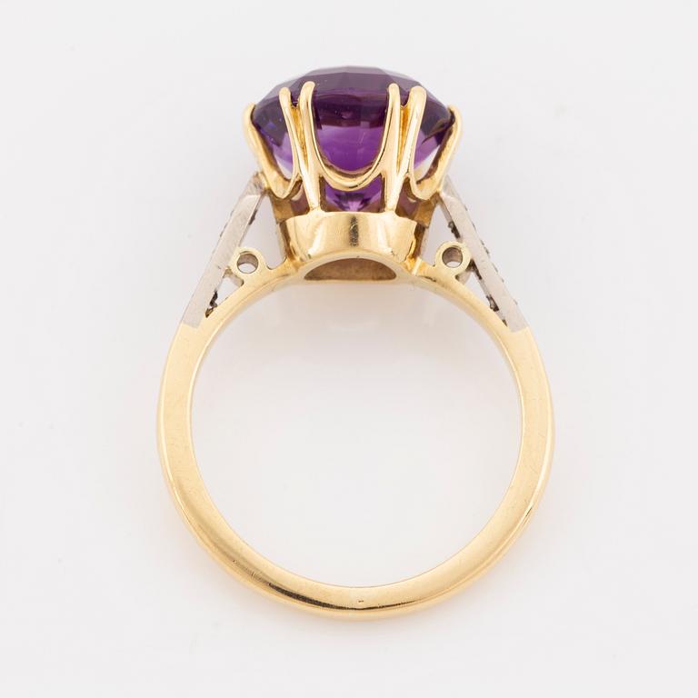 Amethyst and diamond ring.