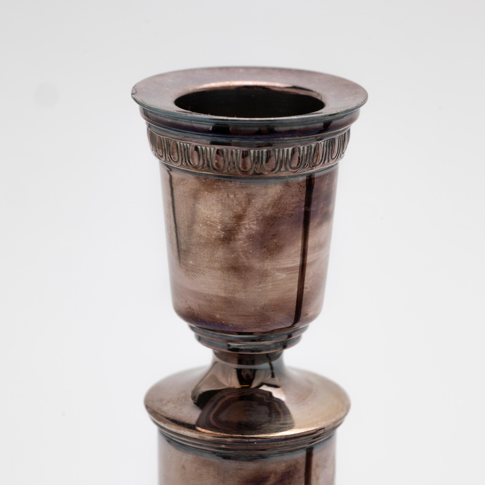 Candlesticks, a pair, silver, GAB, Stockholm, 1956.