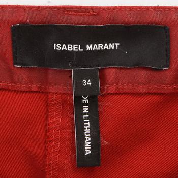 ISABEL MARANT, a pair of red cotton blend pants, size 34.