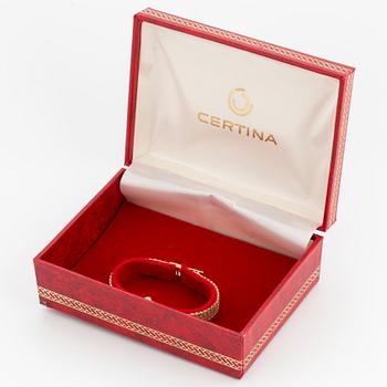 A Certina 18K gold ladies watch.