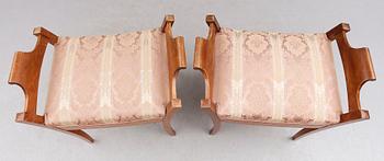 TABURETTER, 1 par, Karl Johan, 1800-talets mitt.