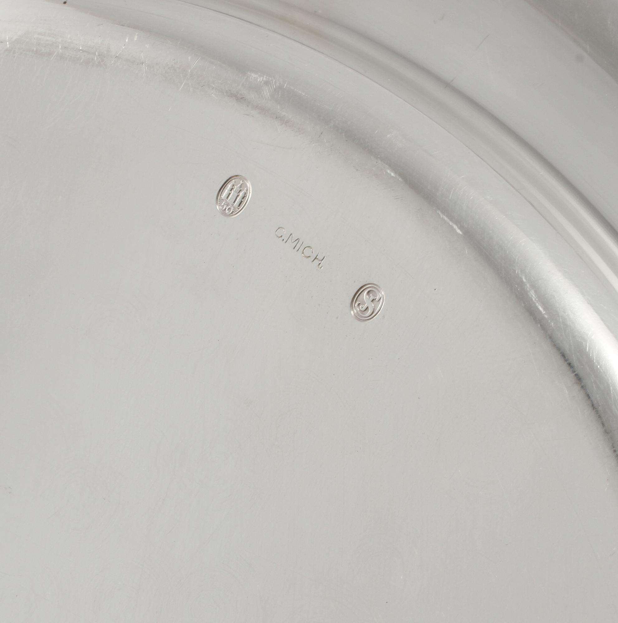 KUVERTTALLRIKAR, 6 st, silver, kontrollmästare Johannes Siggaard, Danmark, 1950. Vikt ca 2520 g.