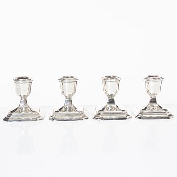 Hugo Grün, four silver candlesticks, Denmark, 1936.