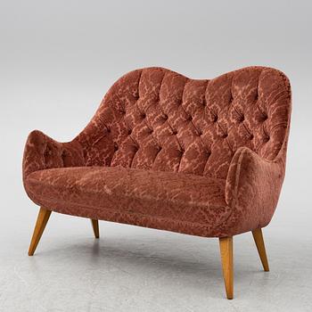 Sofa and armchair, Swedish Modern, Eks Malmö, mid-20th century.