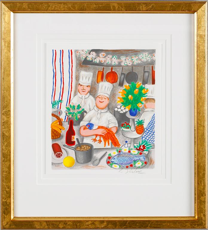 LENNART JIRLOW, färglitografi, signerad.