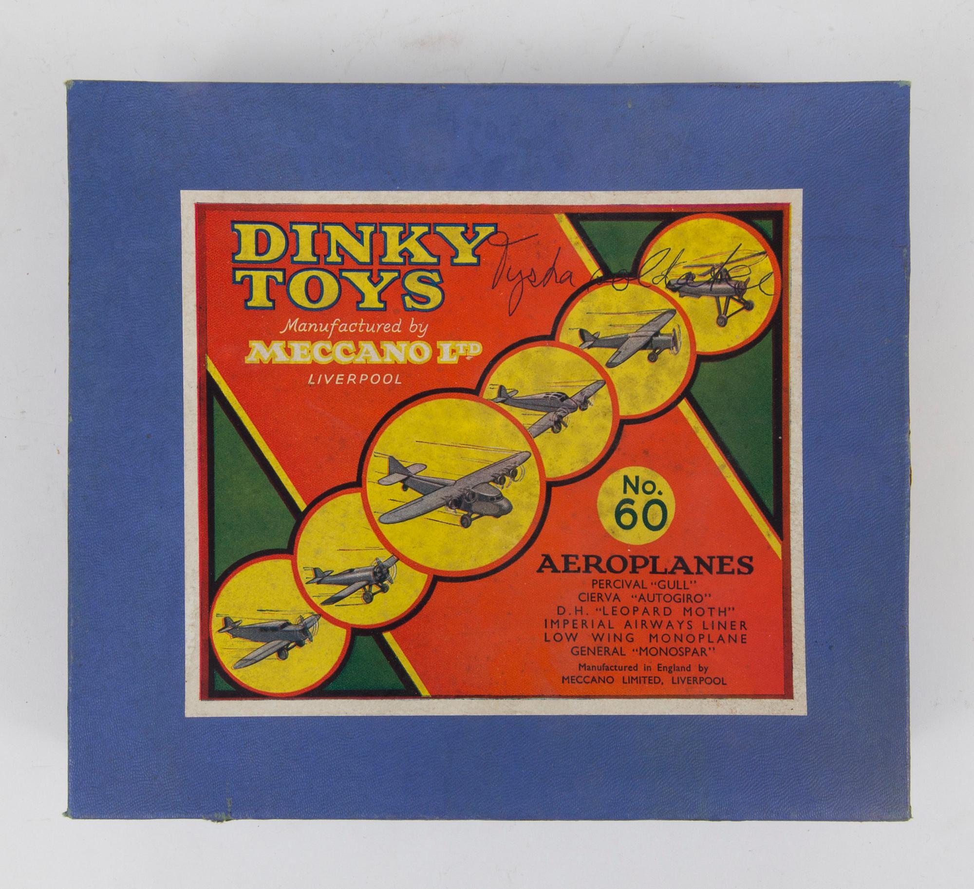 A Dinky Toys "Aeroplanes no 60" gift set, England, c. 1935.