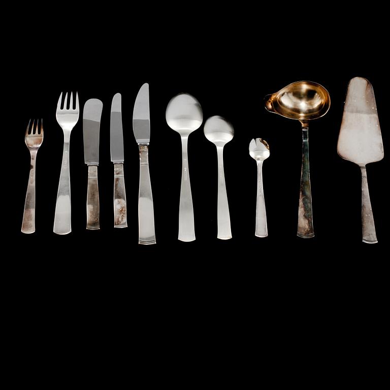 BESTICKSERVIS, 76 delar, silver, Rosenholm, GAB, 1900-talets andra hälft. Total vikt ca 2790 gram.