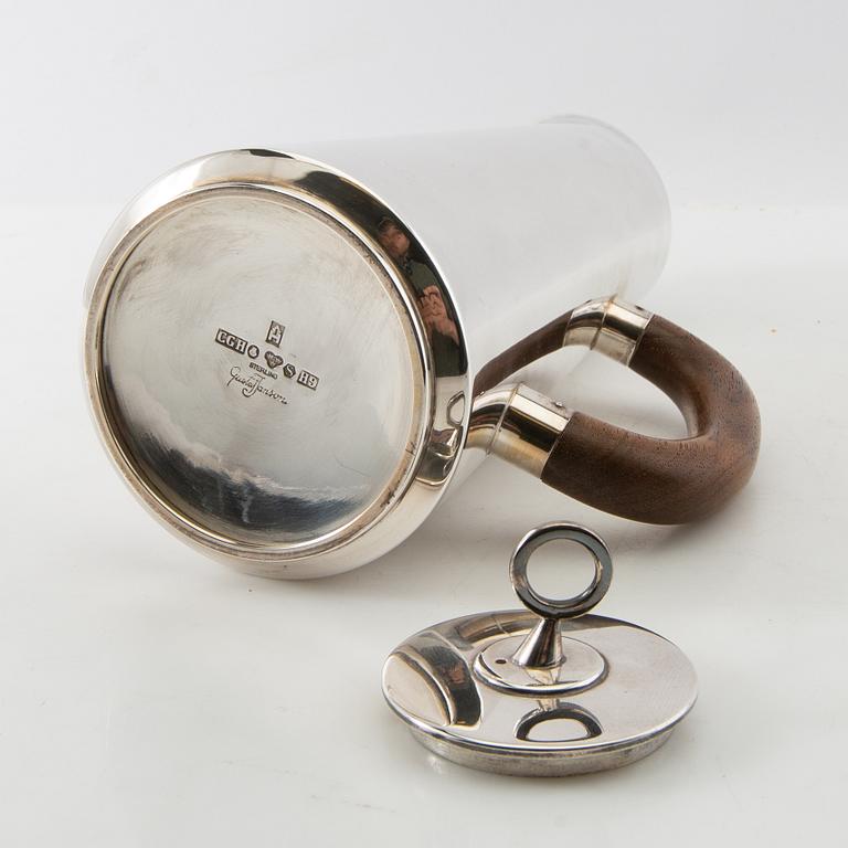 Gustaf Janson, kaffeservis, 3 delar, sterlingsilver, CG Hallberg, Stockholm, 1958.