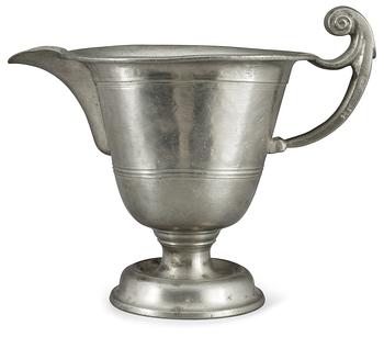 754. A Swedish 18th century pewter ewer by S B Roos.