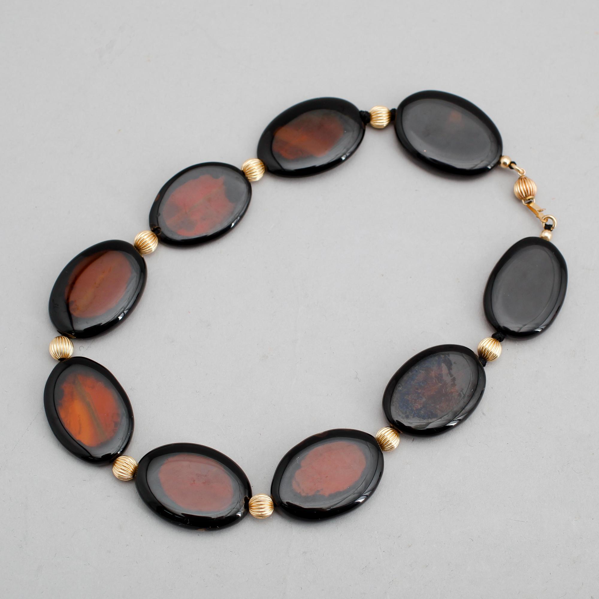 COLLIER, ametist och förgyllt silver.