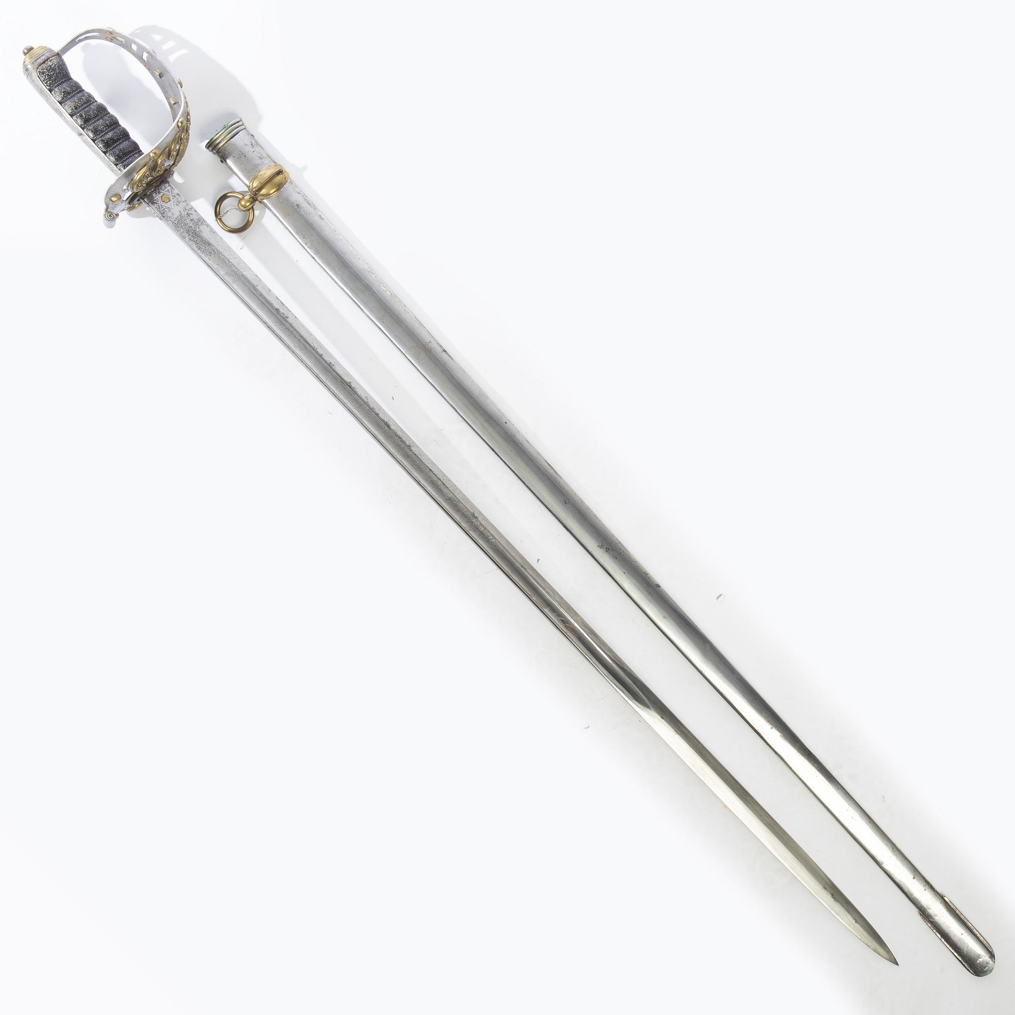 Sabel, brittisk, 1900-talets början, med balja.