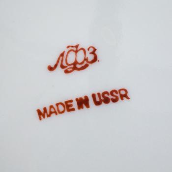 A coffee and teset of 21 pieces in porcelain, "Cobalt net", Lomonsov.