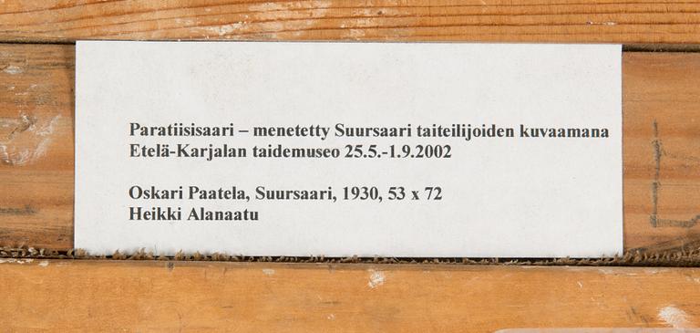 Oskari Paatela, olja på duk, signerad och daterad 1930.