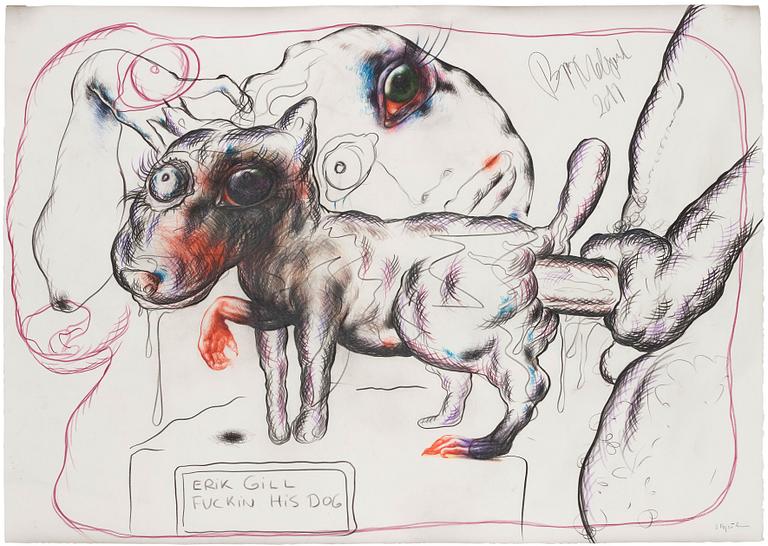 Bjarne Melgaard, "Erik Gill Fuckin his Dog".