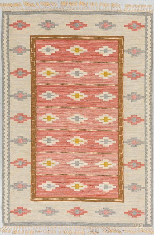 ANNA-GRETA SJÖQVIST, A CARPET, flat weave, ca 240 x 169 cm, signed AGS.