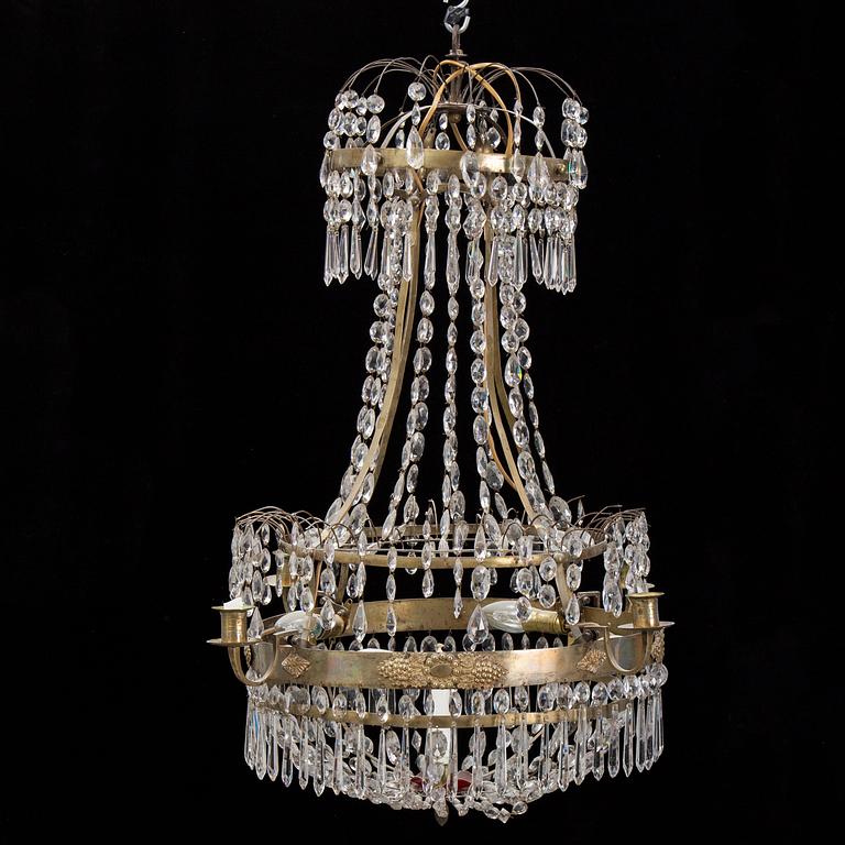 A Swedish Empire chandelier, first half of the 19th century.