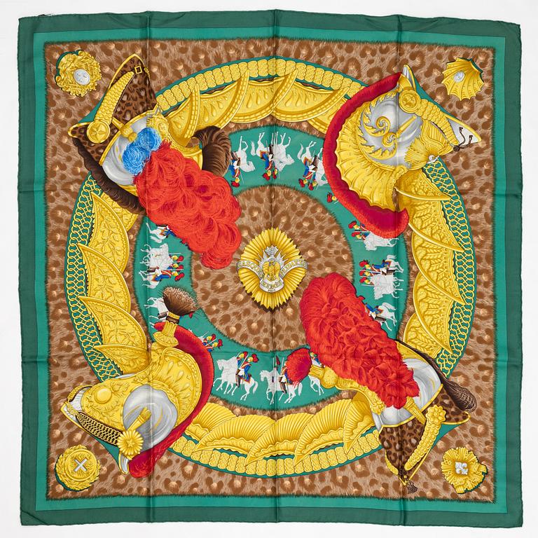 Hermès, scarf, "Casques et Plumets".