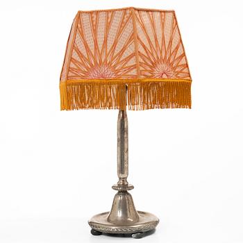 C.G. Hallberg, a silver table lamp, Stockholm, Sweden, 1921.