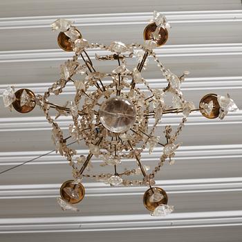 A Baroque-style late 19th century six-light chandelier.