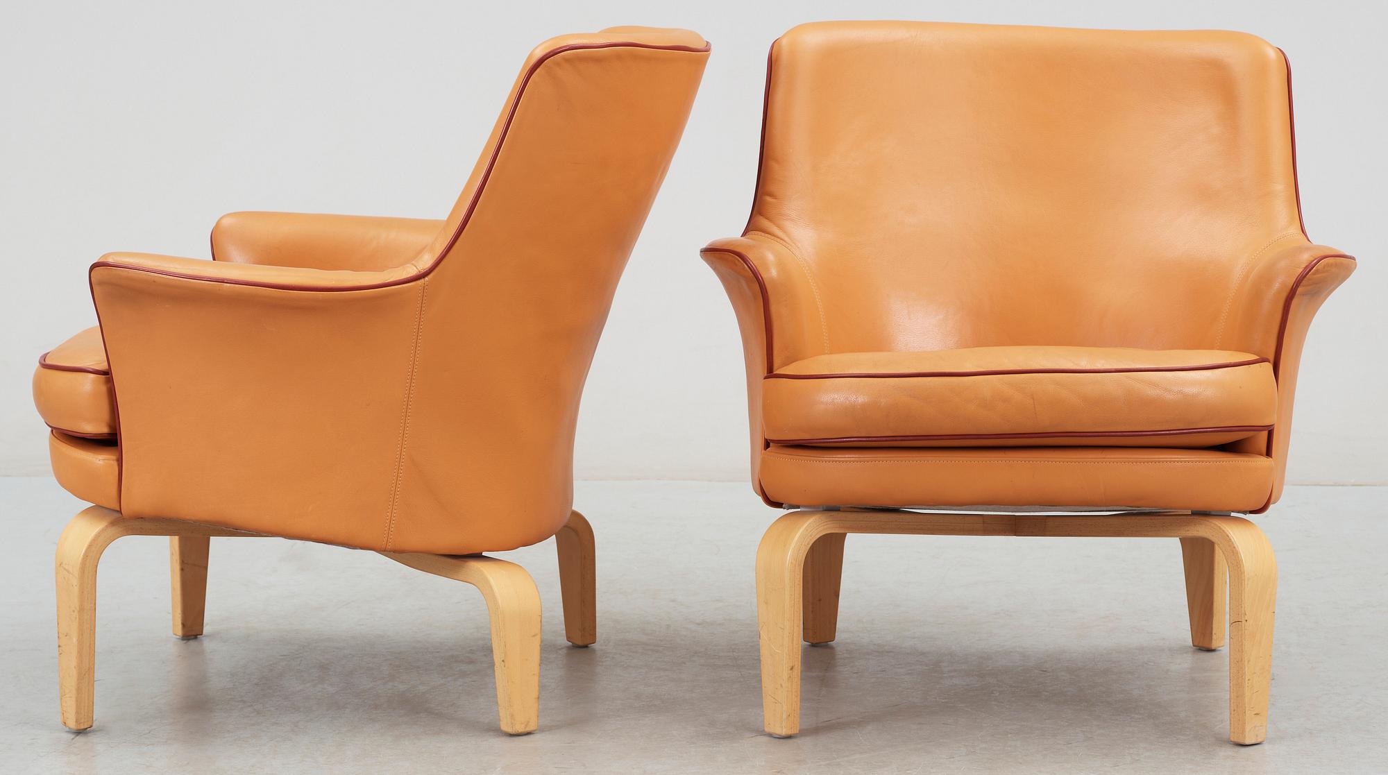 FÅTÖLJER, ett par, "Pilot", Arne Norell. Modellen formgiven 1967.