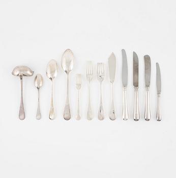 A 99-piece silver flat wear set, model 'Swedish', C.G.Hallberg, 1928-50.