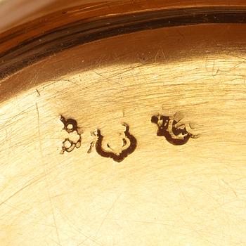 SNUSDOSA, guld en troi coleurs 18k, Paris 1700-tal.