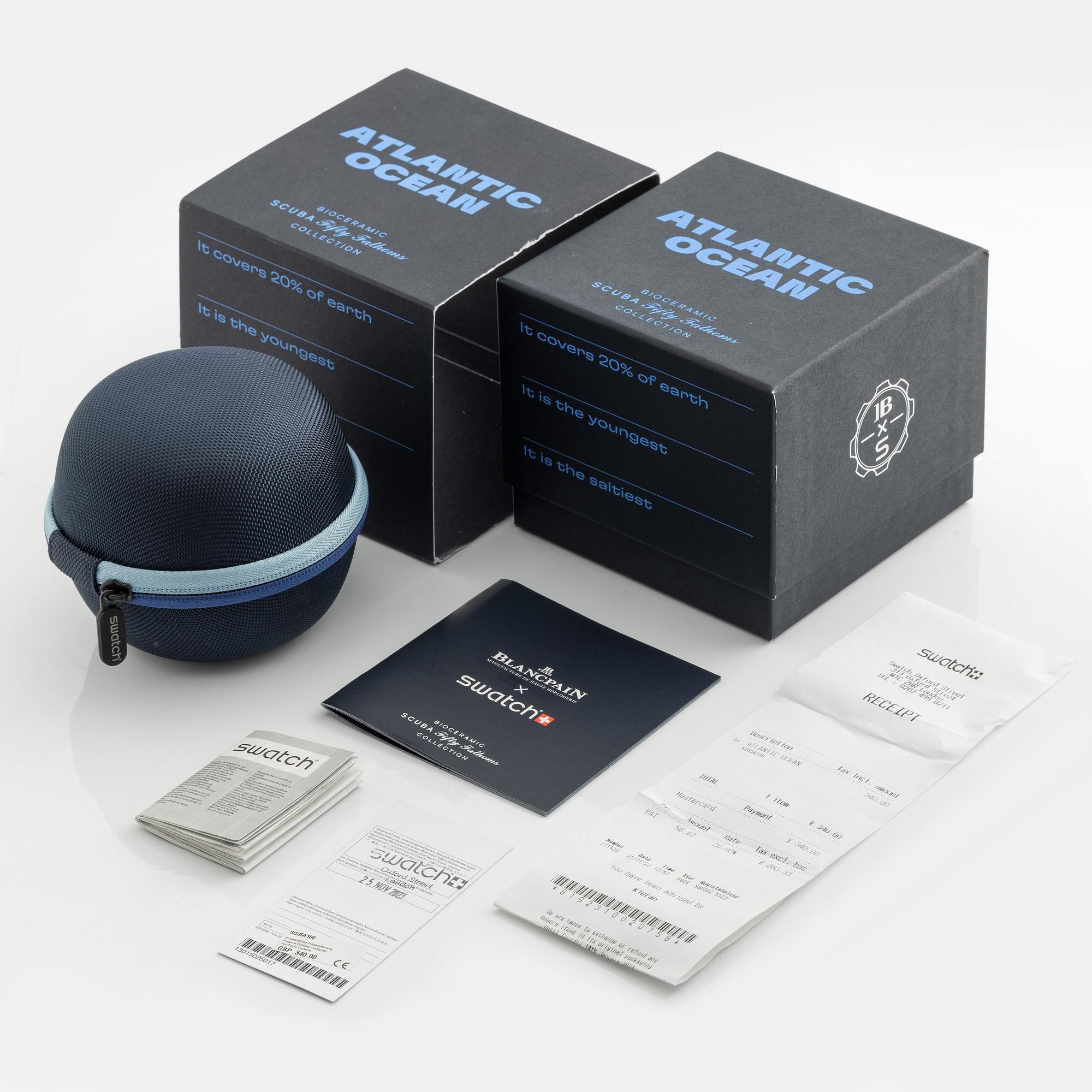 Swatch/Blancpain, Scuba Fifty Fathoms, Atlantic Ocean, armbandsur, 42,3 mm.