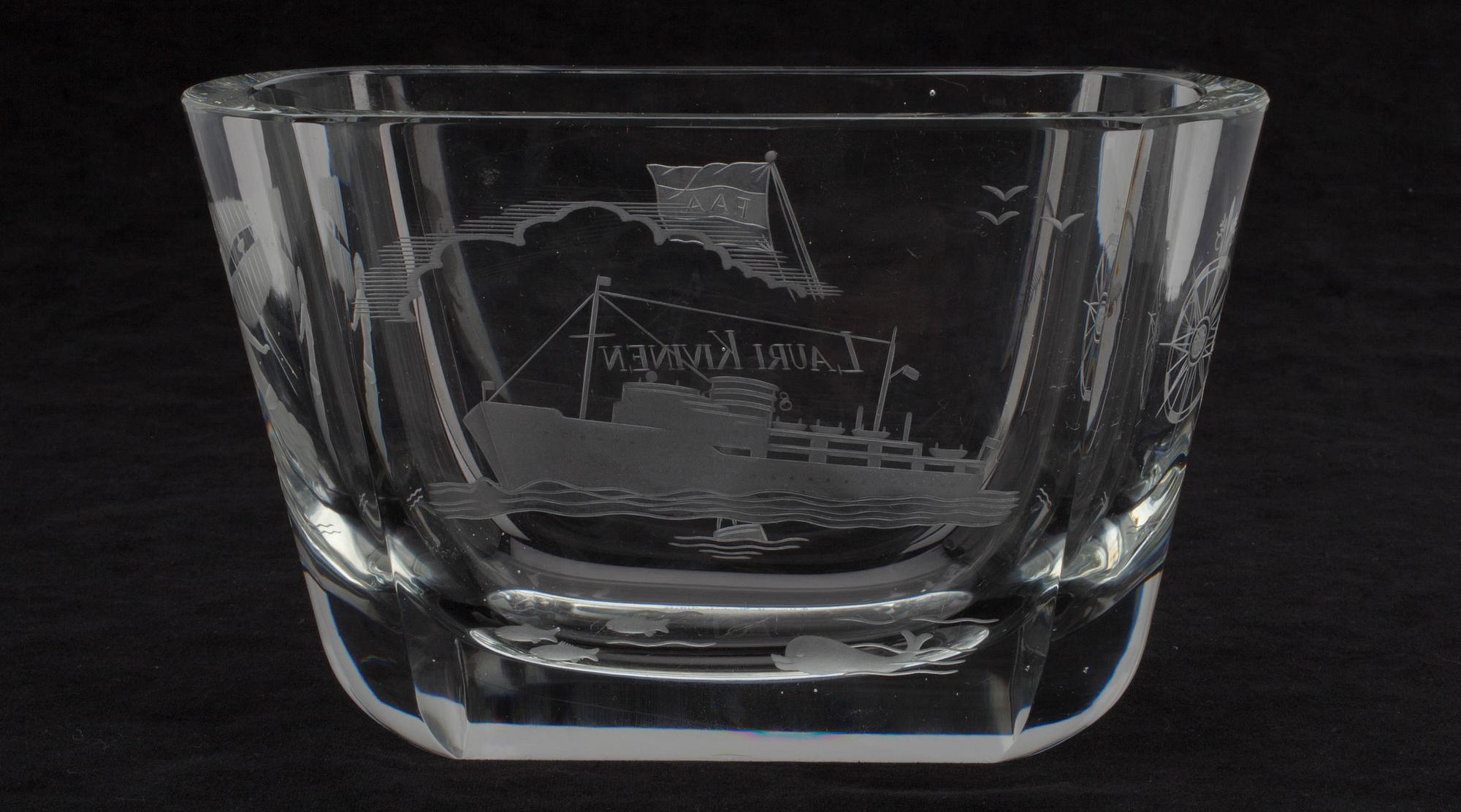 SKÅL, glas, signerad G. Hongell Karhula-Iittala. 1955.