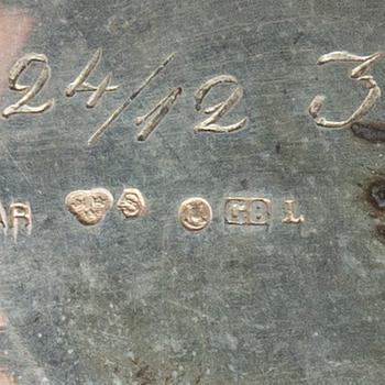 A Swedish 20th century 2 pcs silver coffee service mark of BAG Stockholm 1933, weight 1148 grams.