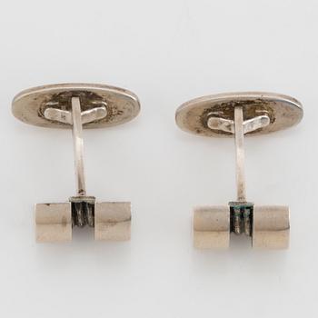GEORG JENSEN, Manschettknappar, ett par, sterlingsilver. Danmark. Efter 1945.
