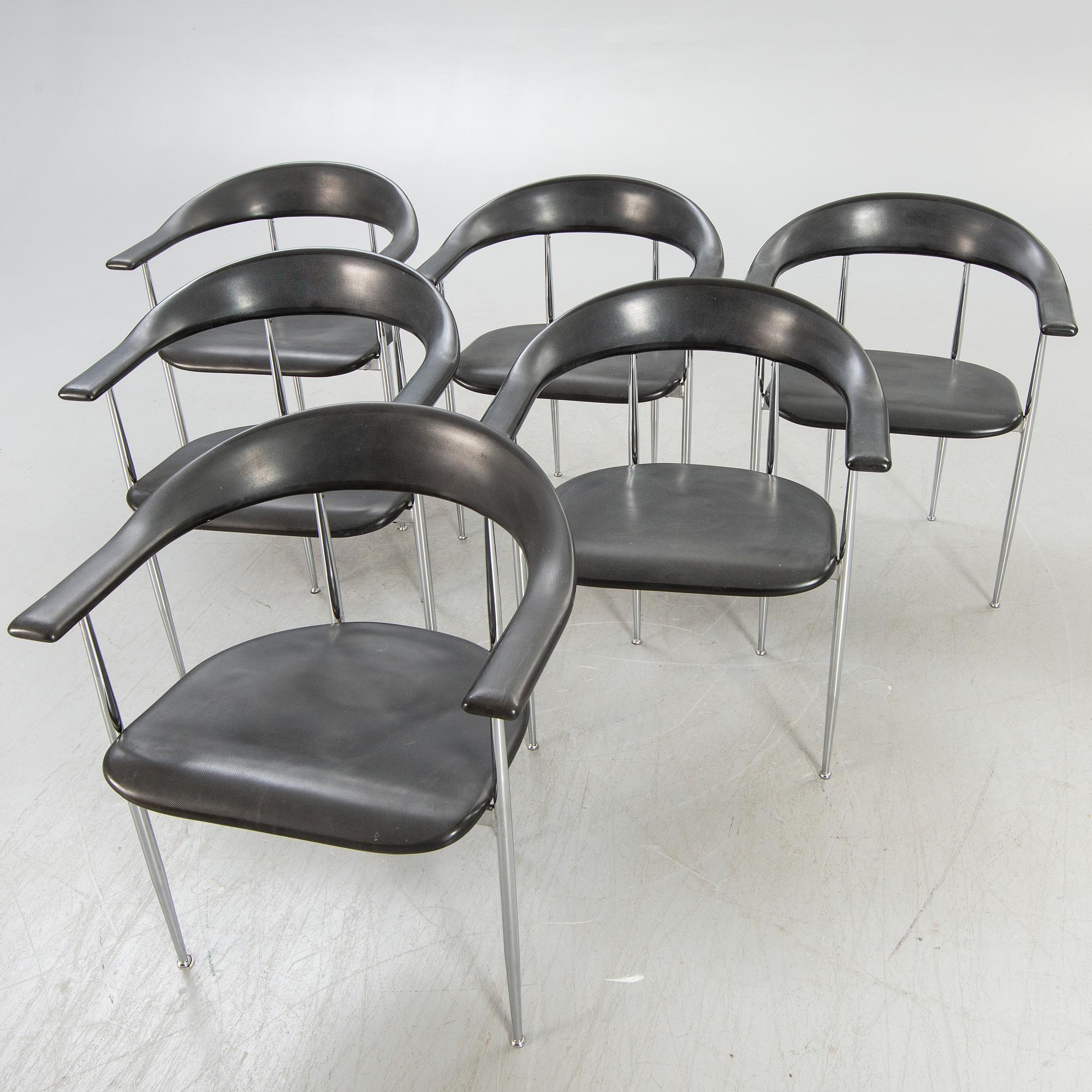 Giancarlo Vegni & Gianfranco Gualtierotti, armchairs 6 pcs for Fasem 20th century later.