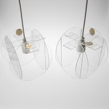 TAKLAMPOR, 3 st, design Anna-Maija Salo, 1970-tal. Kupornas höjd ca 22 cm.