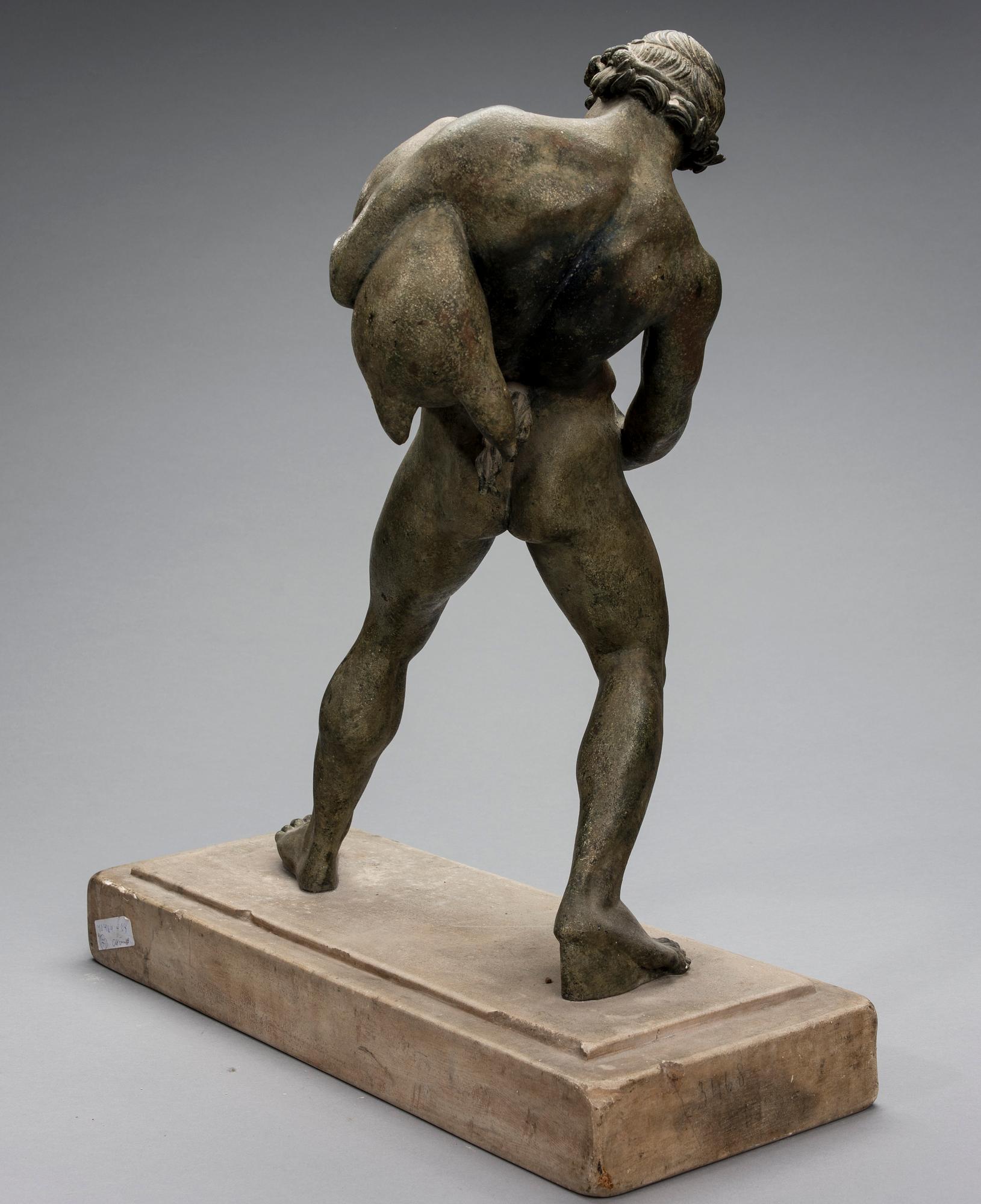 SKULPTUR, patinerad brons och sten, 1900-talets första hälft.