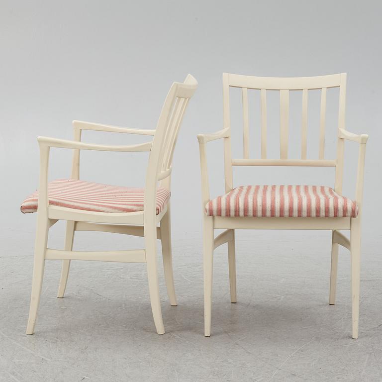 Carl Malmsten, dining table, 2 armchairs, 4 chairs, "Talavid", Waggeryd's Furniture Factory, second half of the 20th century.