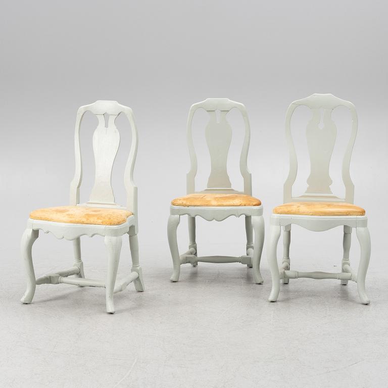 Stolar, 3 st, rokoko, 1700-talets andra hälft.