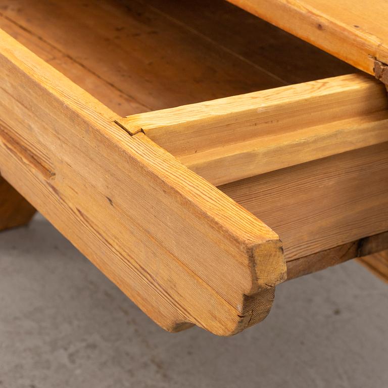 A pine table, 19th Century.