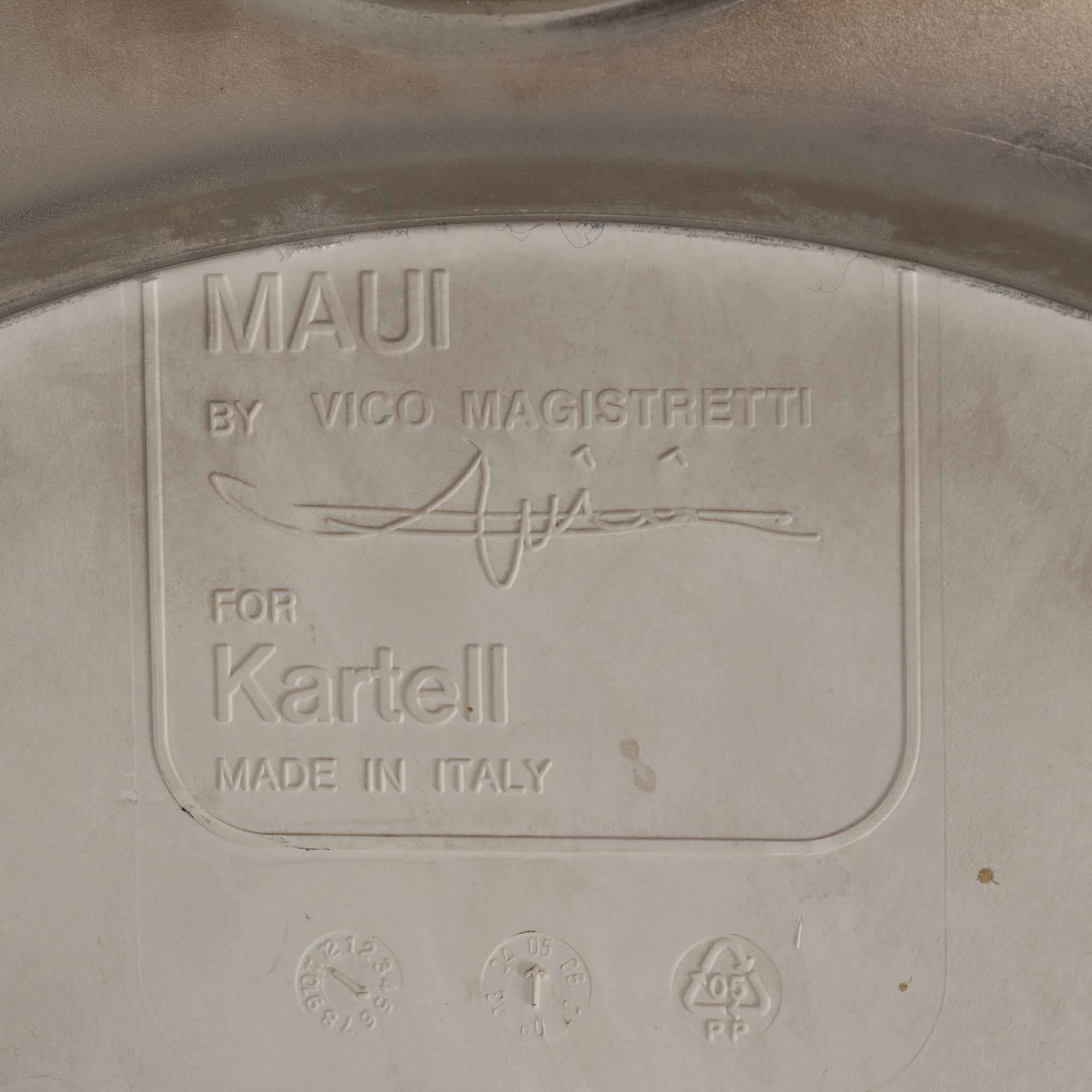 Vico Magistretti, kontorsstol, "Maui", Kartell, Italien.