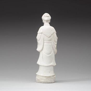 FIGURIN, blanc de chine. Qingdynastin, Kangxi ca 1690.