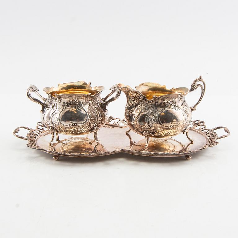 Coffee service 4 dl Rokoko style silver GEWE Malmö 1974/75.