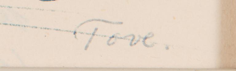 Tove Jansson, tekning, signerad och daterad 2. jan.