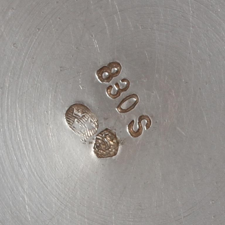 PARTI SILVER, 5 delar, 1800/1900-tal. Vikt 175 g.