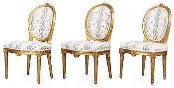951. Three matched Gustavian chairs.