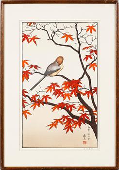 TOSHI YOSHIDA, woodcut, signed.