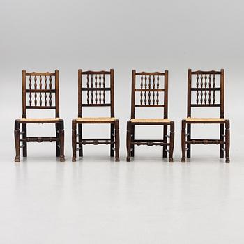 A set of four chairs, France, 18th century/early 19th century.