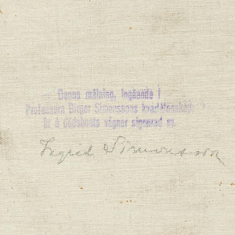 Birger Simonsson, olja på duk, signerad av dödsboet.