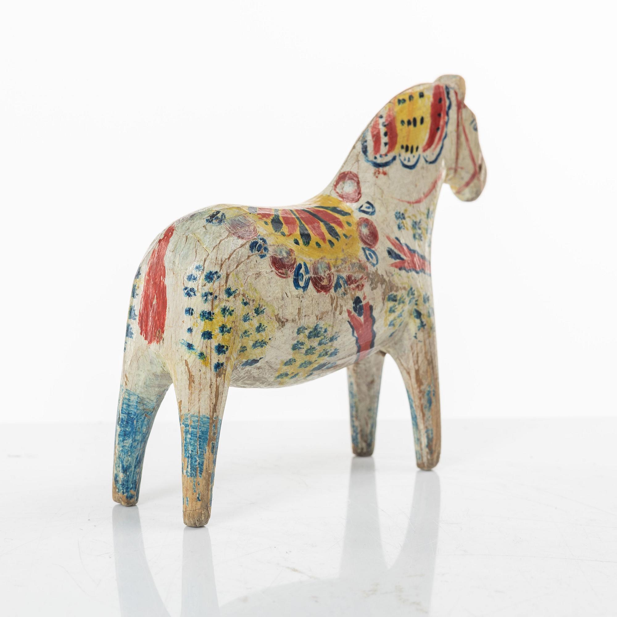 Dalahäst, troligen Nissergården, Vattnäs, Dalarna, 1900-talets första hälft.