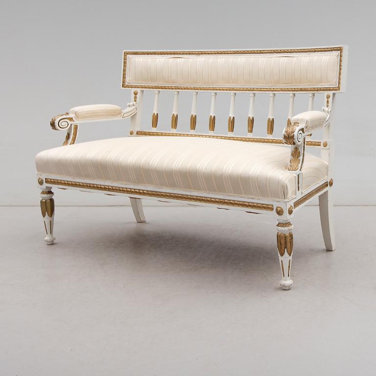 SOFFA, gustaviansk stil, 1800-/1900-tal.