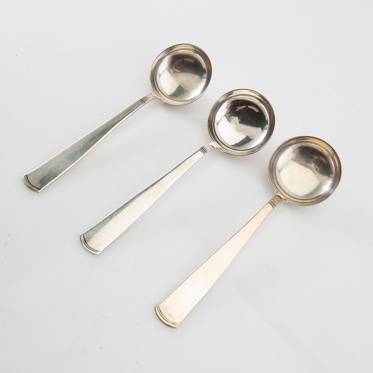 Jacob Ängman, bouillon spoons 12 pcs. "Rosenholm" silver GAB Stockholm 1956.