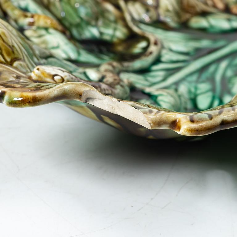 Rörstrand, Two dishes, majolica, late 19th century.